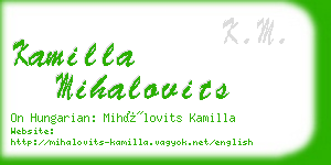 kamilla mihalovits business card